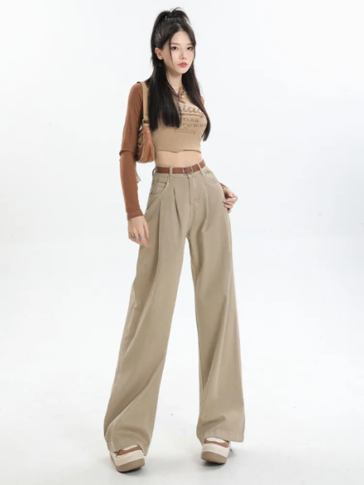 High Waisted Pleated Wide Leg Jeans For Women With Loose Drape Feel 2023, Slim And Versatile Design, And Floor Dragging Straight