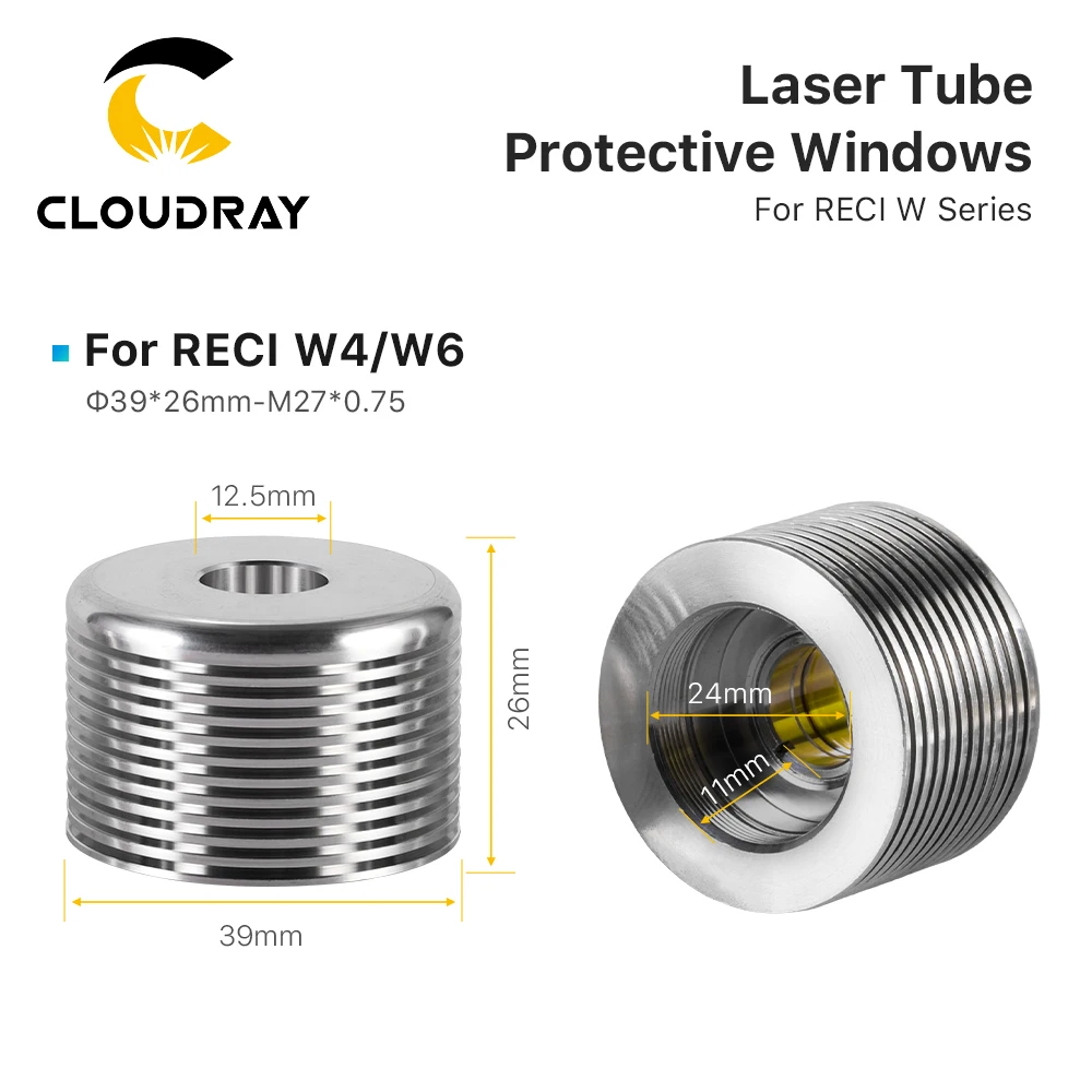 Rura laserowa Cloudray Co2 okna ochronne RECI z serii T laserowe akcesoria ochronne do serii RECI rura laserowa — zdjęcie 6