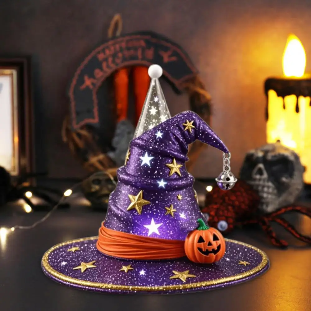 Led Night Lamp Spooky Witch Hat Night Light Set for Halloween Party Decor Led Ornament Trio for Fun Festive Atmosphere Spooky