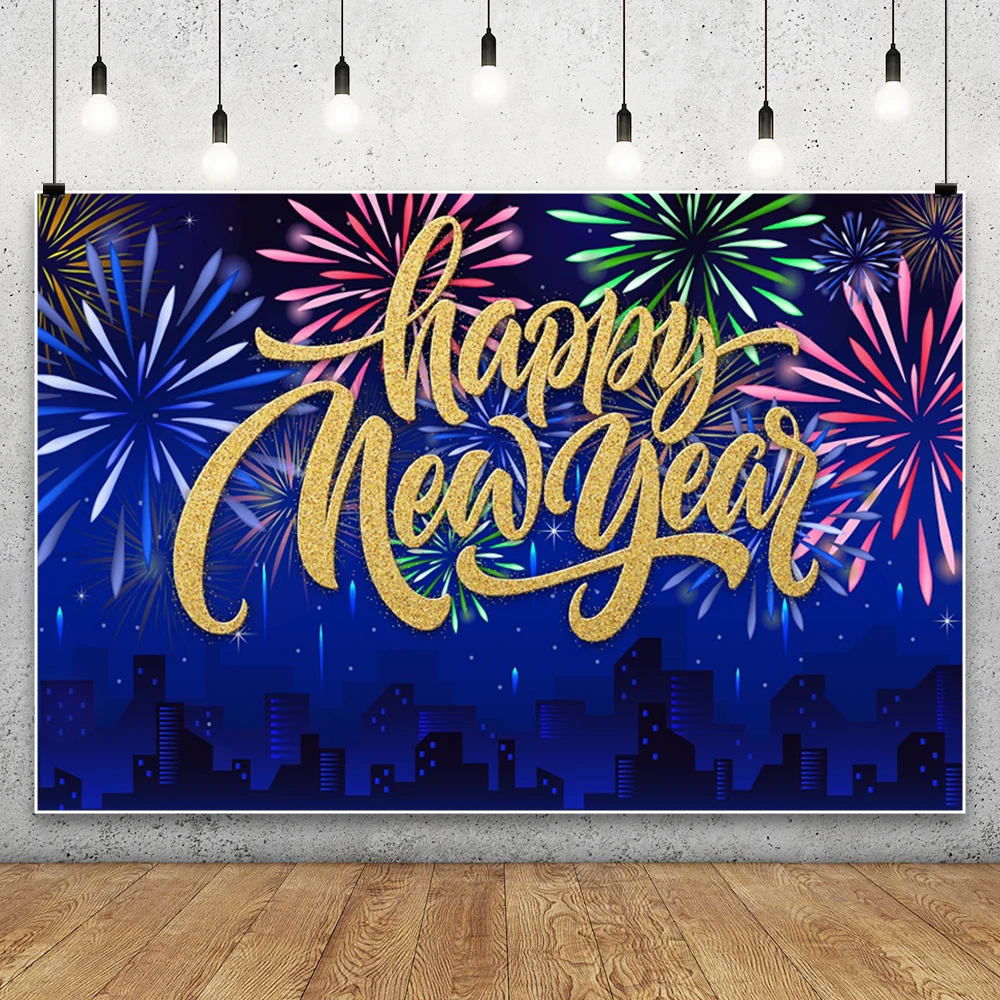 أزرق ذهبي أسود سعيد 2026 السنة الجديدة التصوير خلفية ليلة رأس السنة ديكور حفلات خلفية صور التصوير الفوتوغرافي استوديو الدعائم