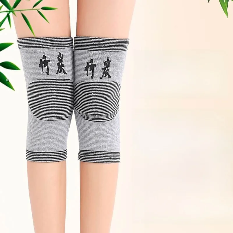 薄くて通気性のある竹炭膝パッド関節保護高齢者ケアアンチエイジング脚冷え防止春と秋用男性と女性用