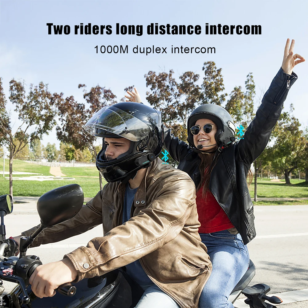 FreedConn T-COM VB  2 Riders Intercom  FM  Radio Music Sharing Function  5.1 Helmet Headset Motorcycle Intercom Headset