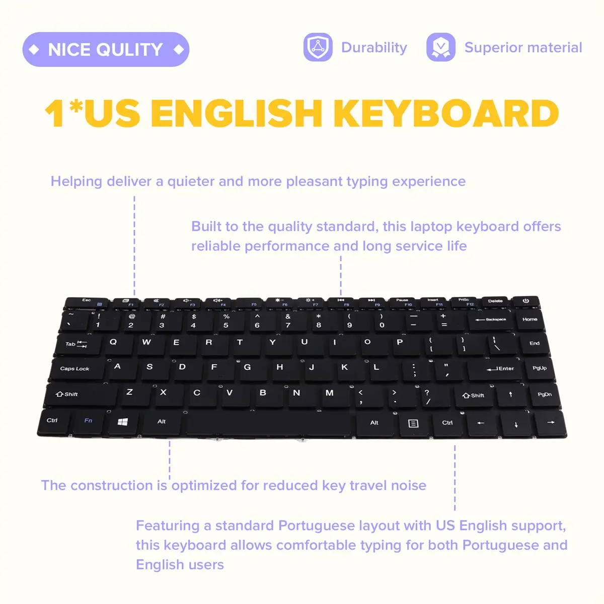 [AC18 Digital]/US English Keyboard for 14P WHA-14P2 MB3081010 93-179 Laptop Standard Replacement Keyboard for 14P2