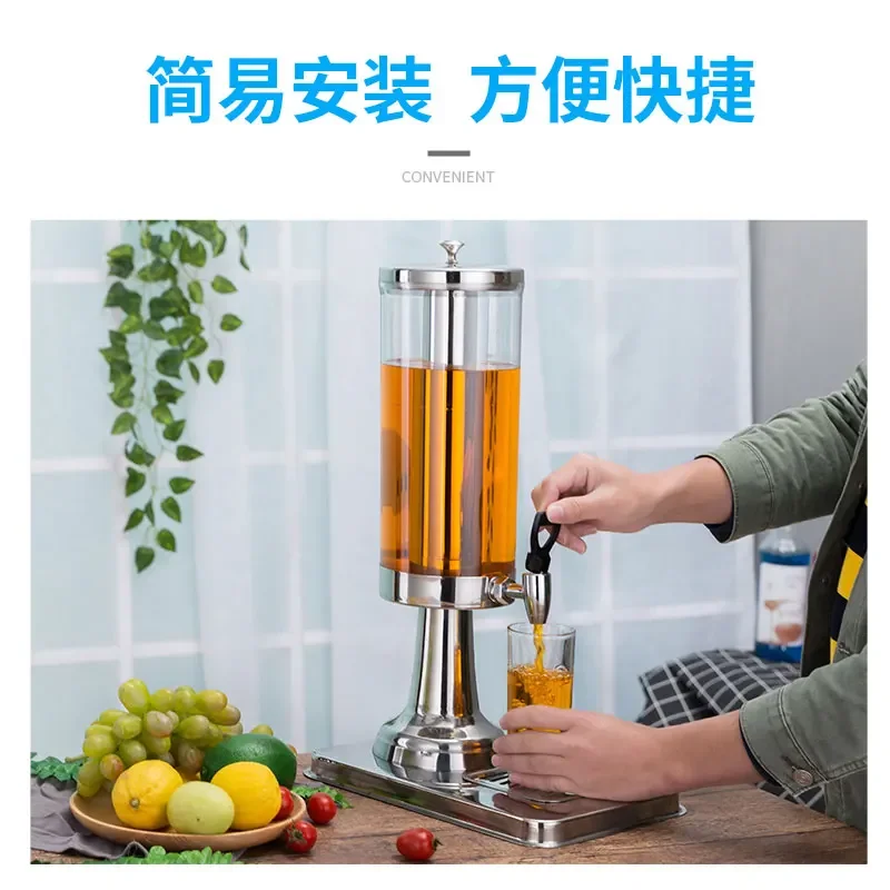 Stainless steel juice single and double head cold drink machine hot pot restaurant sesame oil buffet beverage bucket with faucet