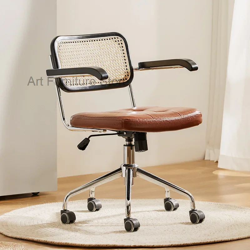 Ergonomics Study Office Chair Computer Go Up And Down Turn Return Rattan Weaving Office Chairs Silla Gamer Work Furniture QF50OC