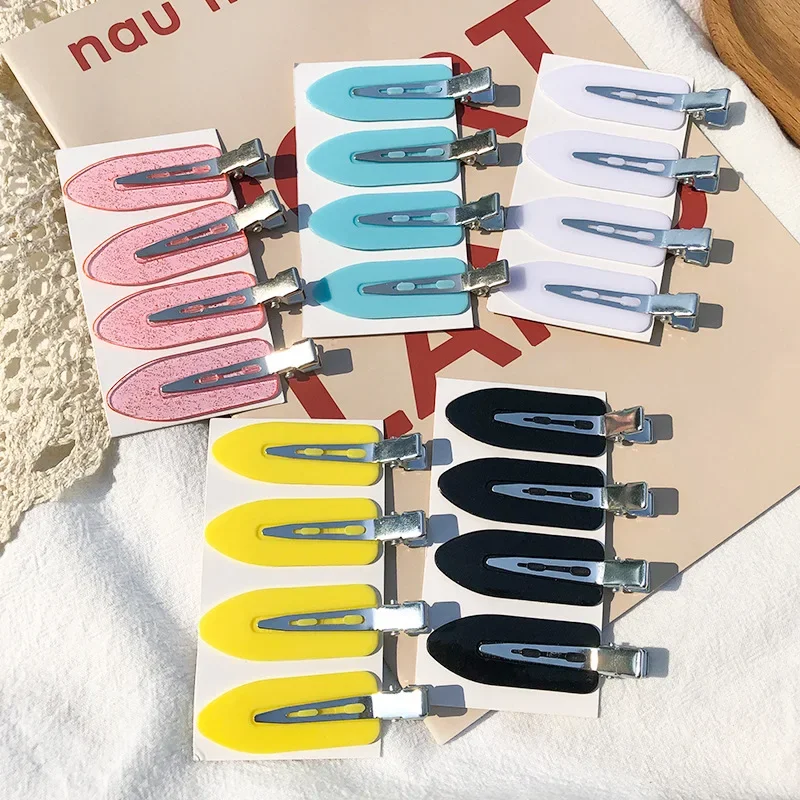 4pcs/set No Bend Seamless Hair Clips Side Bangs Barrette Makeup Washing Face Accessories Women Girls Styling Hairpins