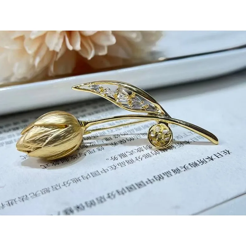 3Pcs/Lot Tulip Design Breastpin Accessory Women Handmade DIY Jewelry Making Components