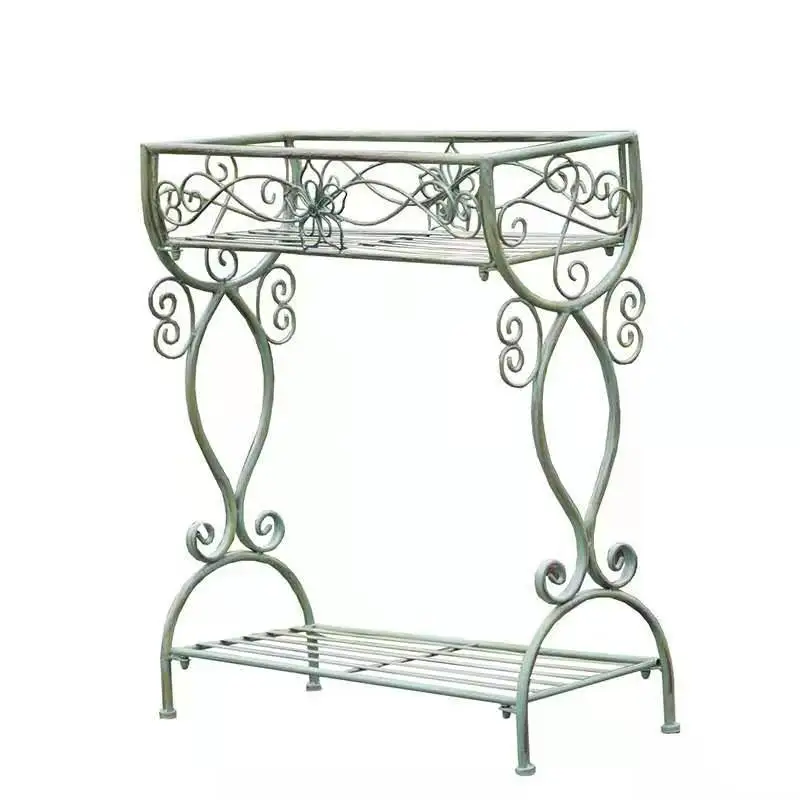 DSA Simple Light Luxury Creative Garden Pot Shelf Garden Wrought Iron Double-layer Combination Shelf Potted Shelf