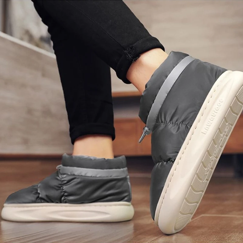 

Студенческие мужские теплые зимние ботинки в стиле хлеба, противоскользящая уличная обувь на флисовой подкладке с высоким берцем и хлопковой подкладкой