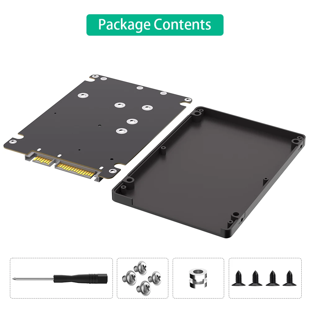 Plastic ssd Enclosure 2 in 1 Combine M.2 NGFF key B & mSATA SSD To  2.5 SATA3 Adapter