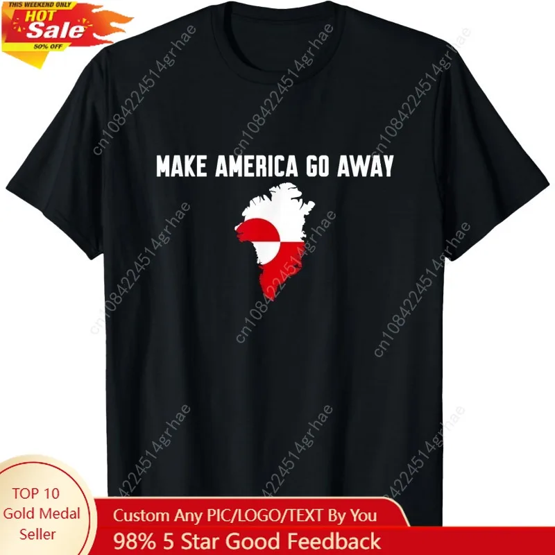 

Футболка с политическим лозунгом «Make America Go Away» и изображением Гренландии