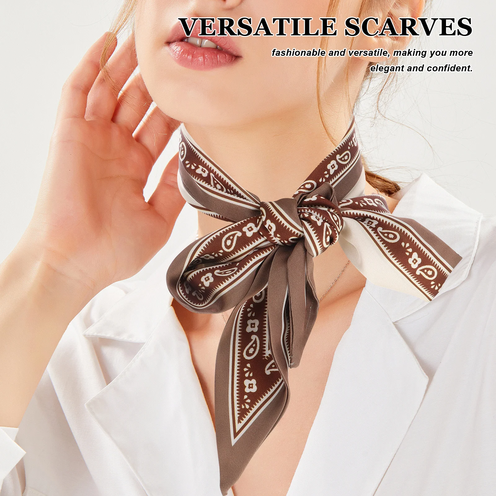 

Шелковая лента для волос, двухсторонний элегантный шарф, повязка на голову, сумка с ручкой, многофункциональный хвост, модные аксессуары