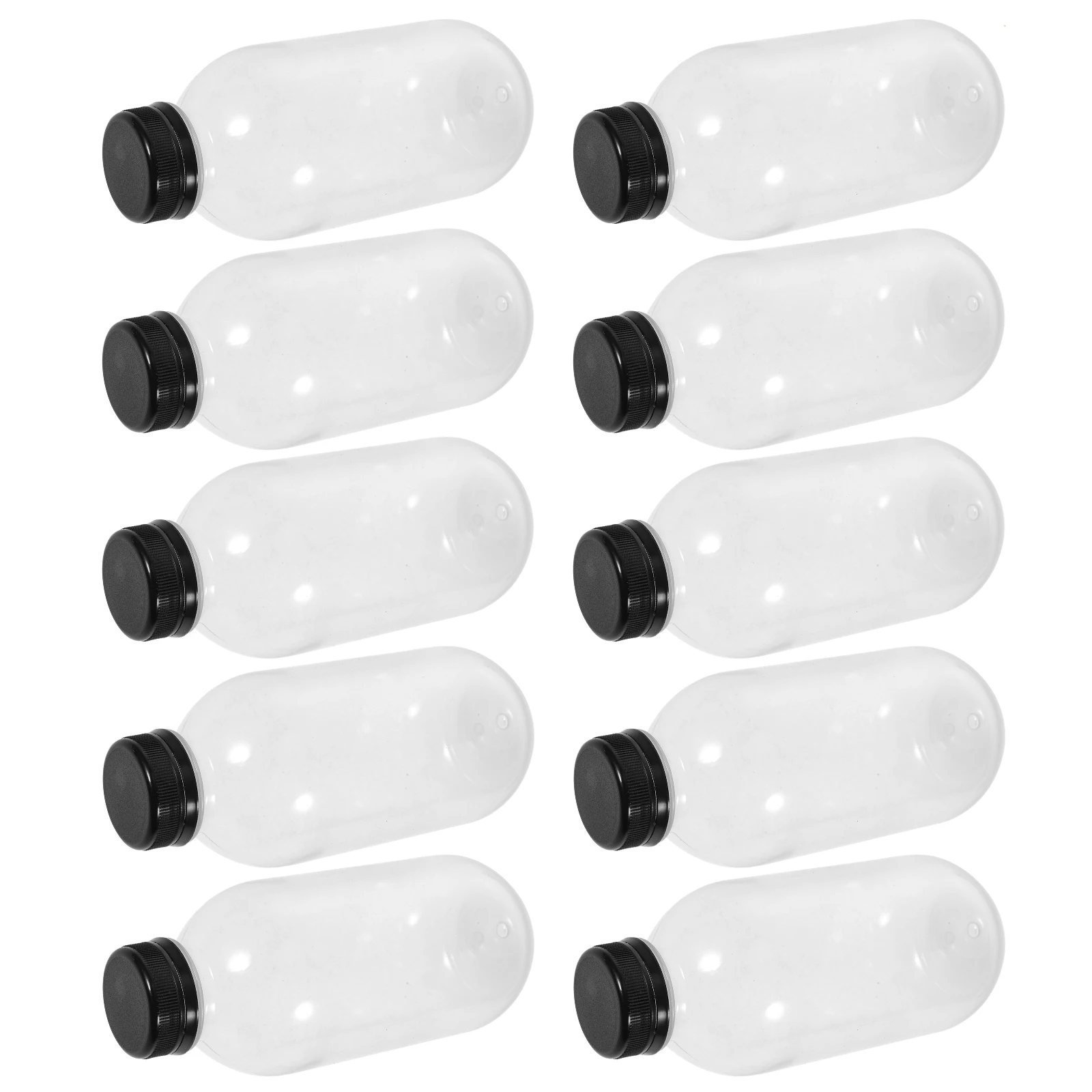

10 Pcs Reusable Leak Proof PP Transparent Juice Bottles Portable Drink Containers for Travel Outdoor Household Safe Water