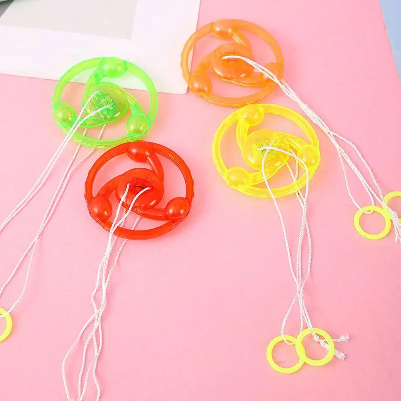 1szt Fly Wheel Spinning Toy Spinner Children Pull Line Flashing Toys Led Light Up Glow Wheel Luminous Rope Spinner Toy Gifts