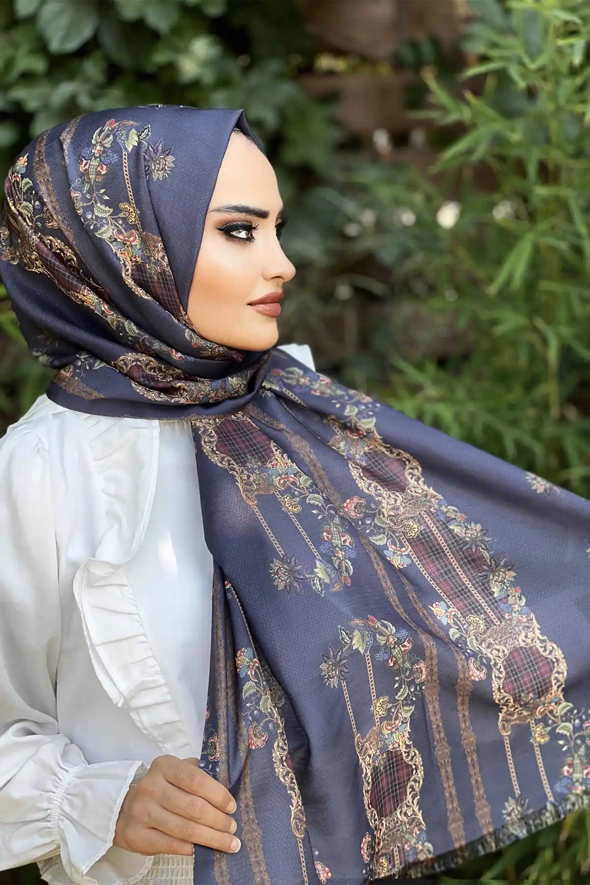 

Cotton Pattern Shawl E- -Winter Autumn 2021 Muslim Women Hijab headscarf islamic Turkey