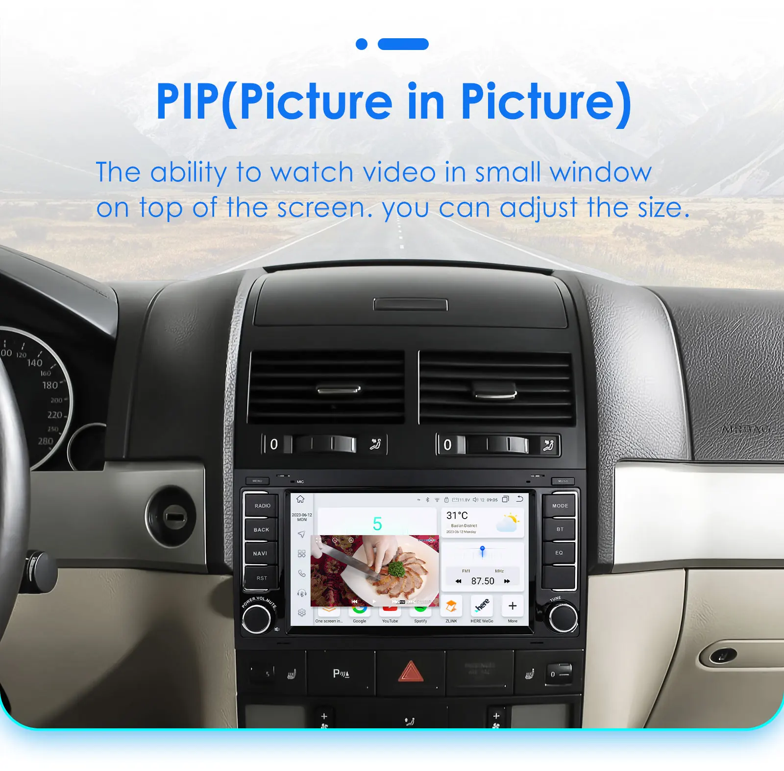 Hizpo 7 Inch Android Auto Radio for Volkswagen VW Touareg Multivan T5 Transporte Carplay Car Multimedia GPS 2 Din Autoradio 7862