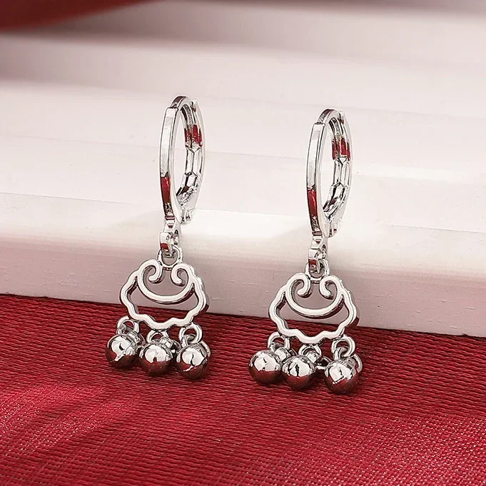 

PONYKISS стерлингового серебра 925 пробы, цельный кулон с полым замком, серьги-кольца для женщин, модные ювелирные изделия, минималистичные аксессуары