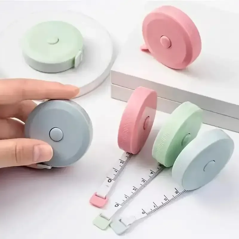 Ruban à mesurer à coudre, règle rétractable double face avec règle à bouton-poussoir pour la perte de poids, mesure médicale du corps, outil de tailleur
