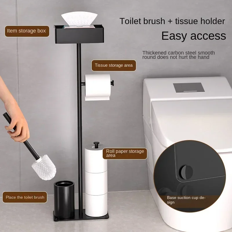 Bathroom Toilet Multi-function Floor Cleaning Toilet Brush Moistureproof Toilet Paper Storage Rack Vertical Integration