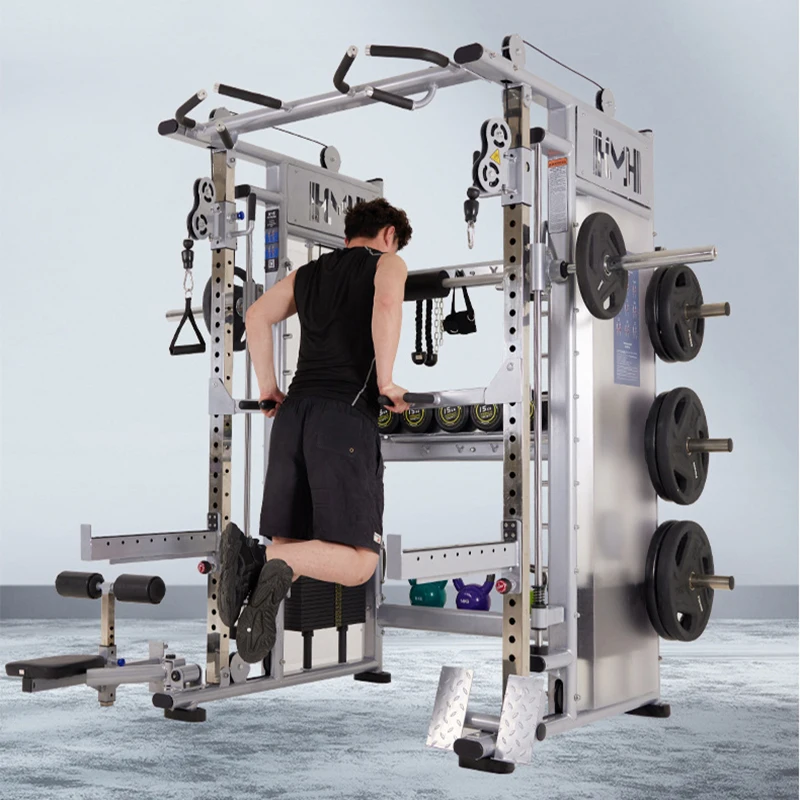 Multifunctional Smith Machine, Commercial Flying Bird Gantry, Horizontal Push, Deep Squat, Fitness Equipment