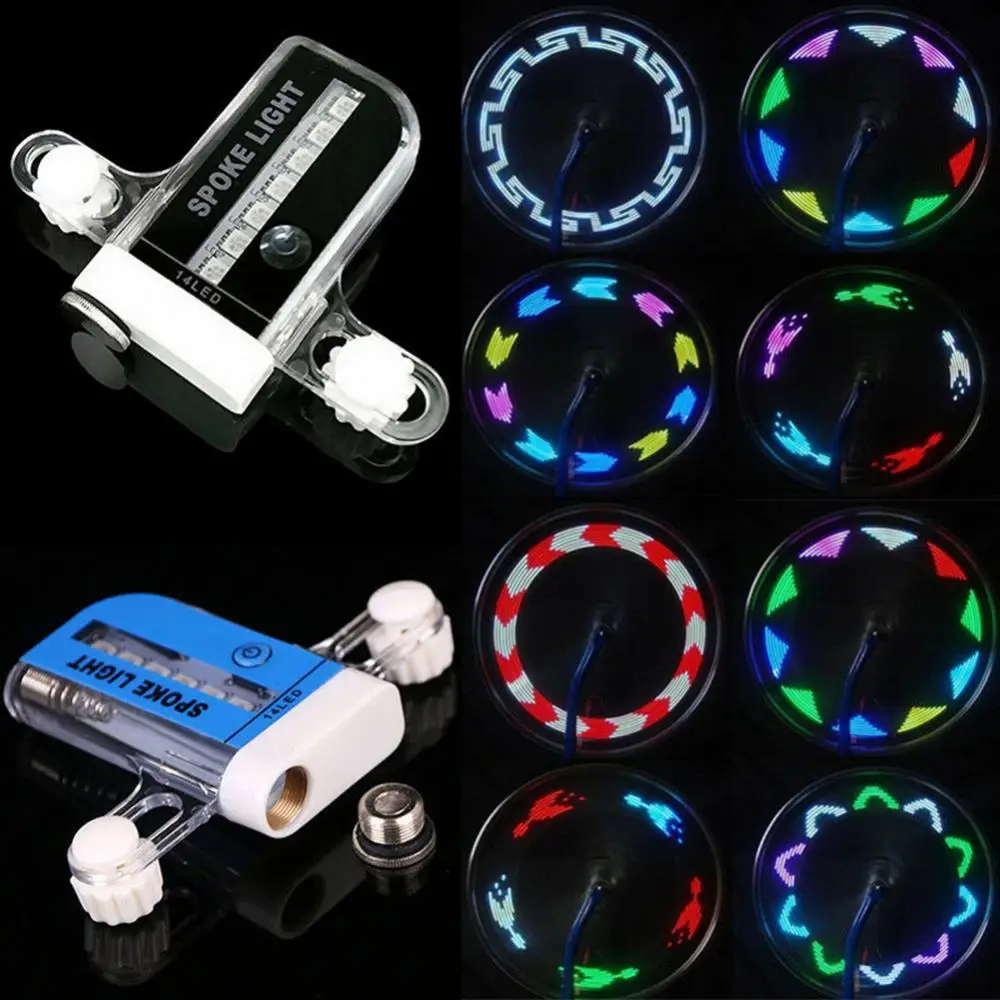 Lámpara de luz LED para rueda de bicicleta de montaña y carretera, resistente al agua, vástago de válvula, decoración de llanta, accesorios de