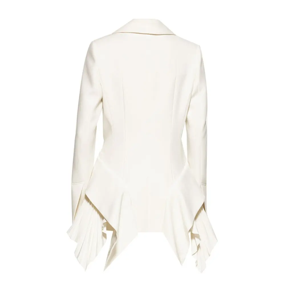 

Socialite Temperament Pleated Suit Female High Sense Coat Hem Stitching Spring Autumn Design Fashion Women's Jacket
