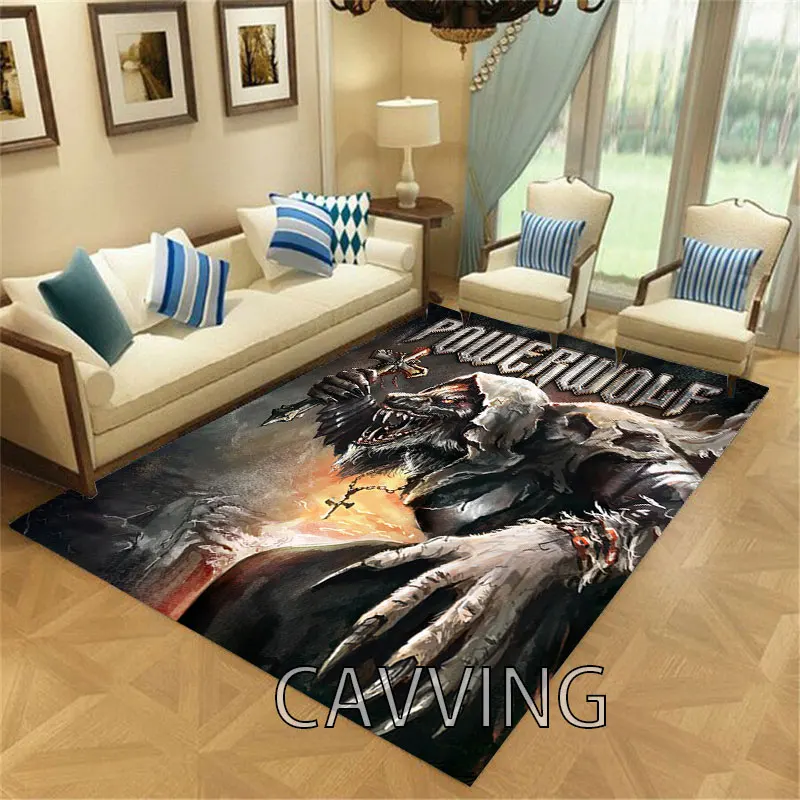 Powerwolf  Rock  3D Printed Carpet Flannel Rugs Anti-slip Large Rug Home Decoration for Living Room Bedroom Home Decor   K01