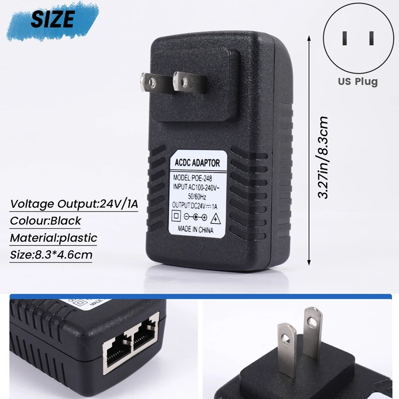 Power Supply Ethernet POE Injector Adapter For IP Phone Gateway IP Camera image 6