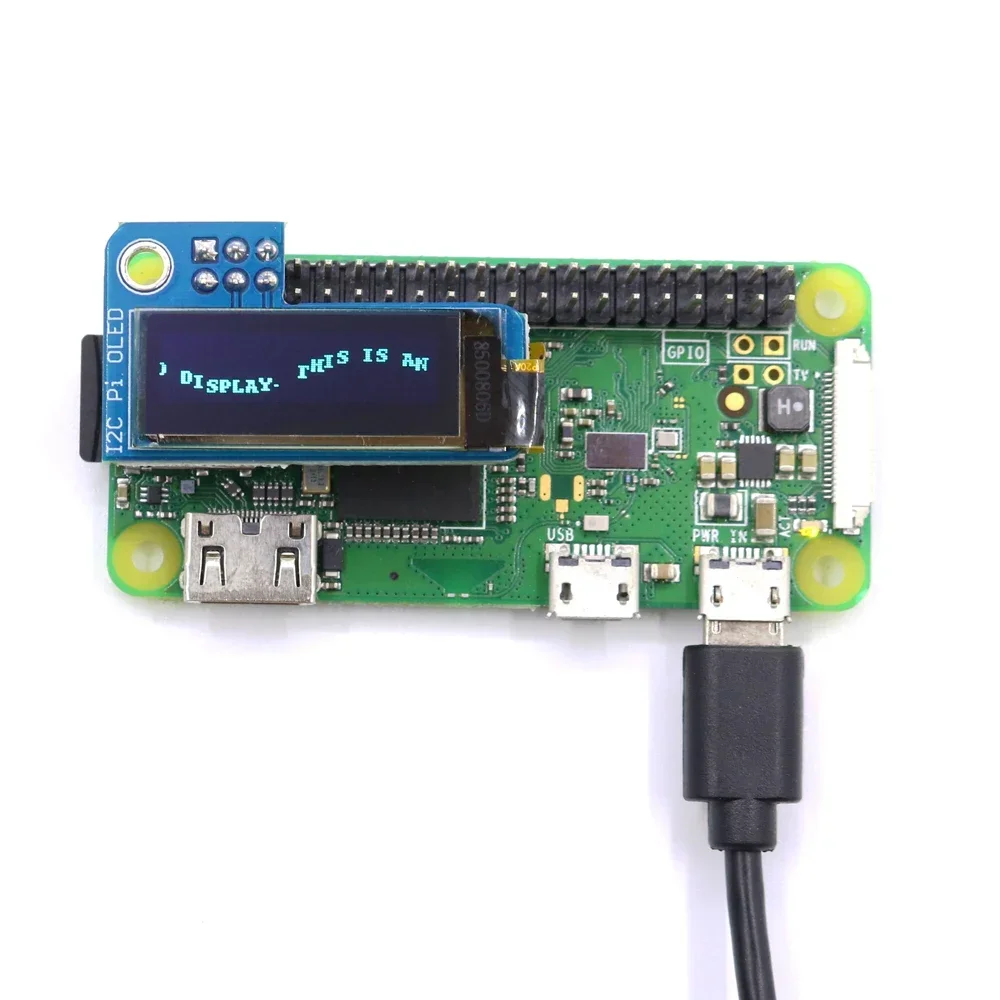 0.91inch OLED 128x32 I2C IIC SSD1306 Blue OLED Display Module for RPI Raspberry Pi 1, B+, 2, 3 and Zero