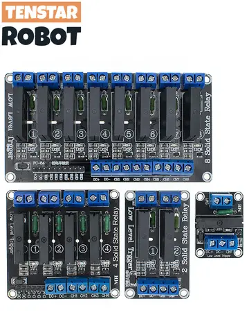 Low Level 5V 1 2 4 8 Channel Solid State Relay Module SSR G3MB-202P 240V 2A Output With Resistive Fuse For Arduino