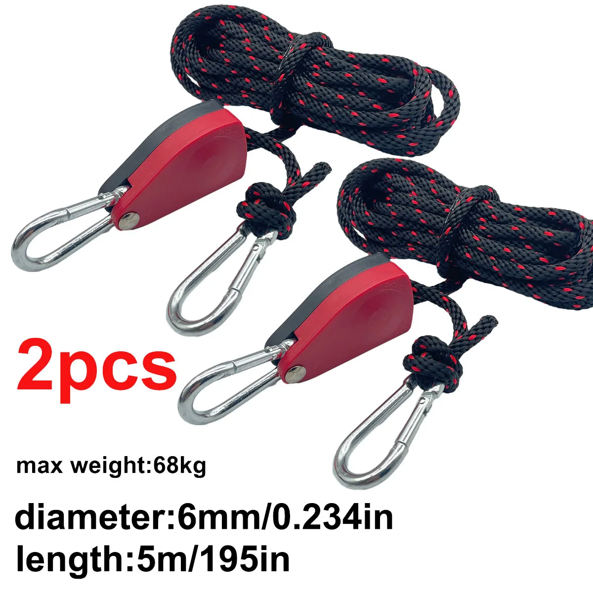 2 pezzi 6mm 5m peso massimo 68kg corda puleggia tenda da campeggio legare corda tenditore fissaggio corda vento fibbia cricchetto tenda corda gancio