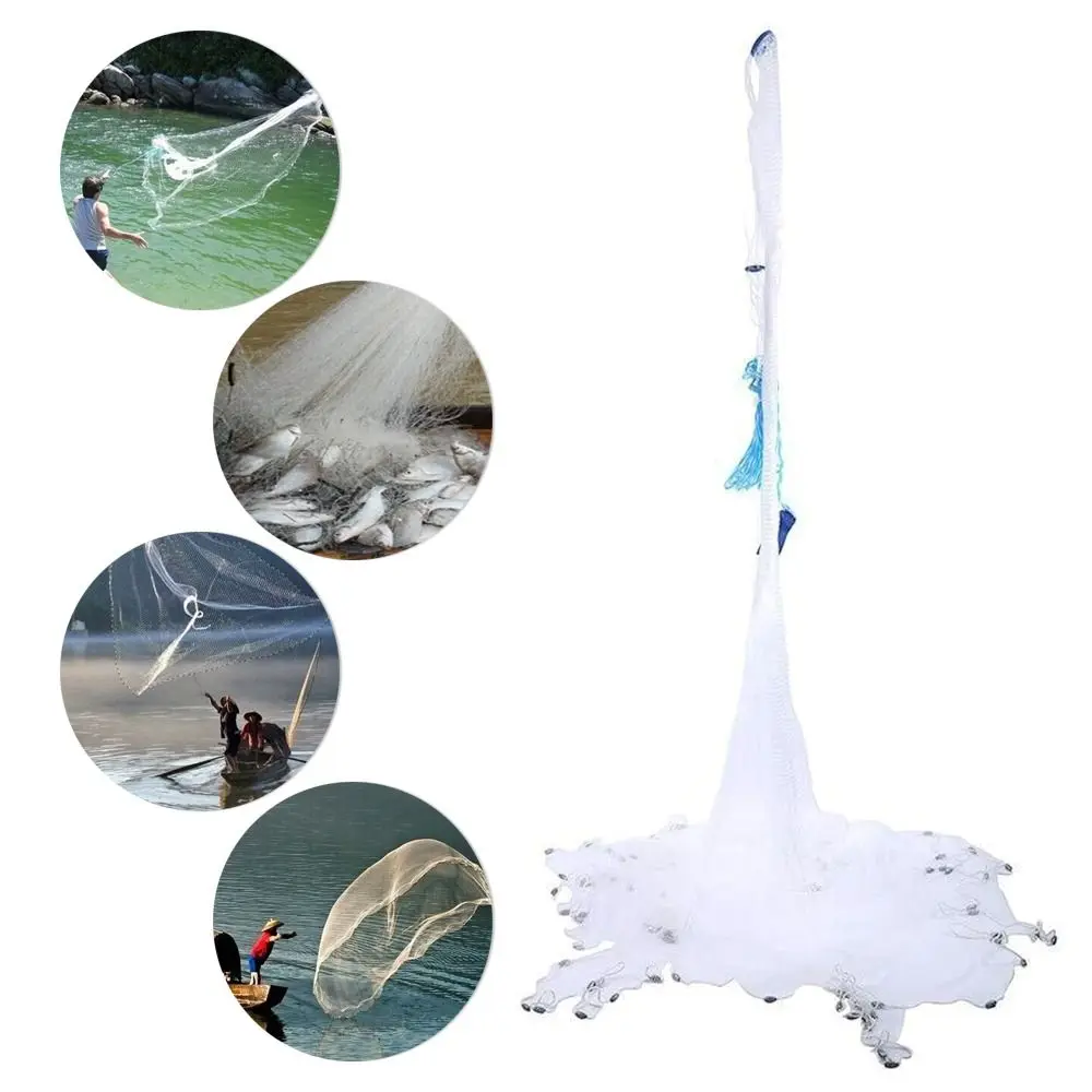 

Новая сеть для приманки, прочная нейлоновая рыболовная сеть, ручная литая рыболовная сетка для рыбы