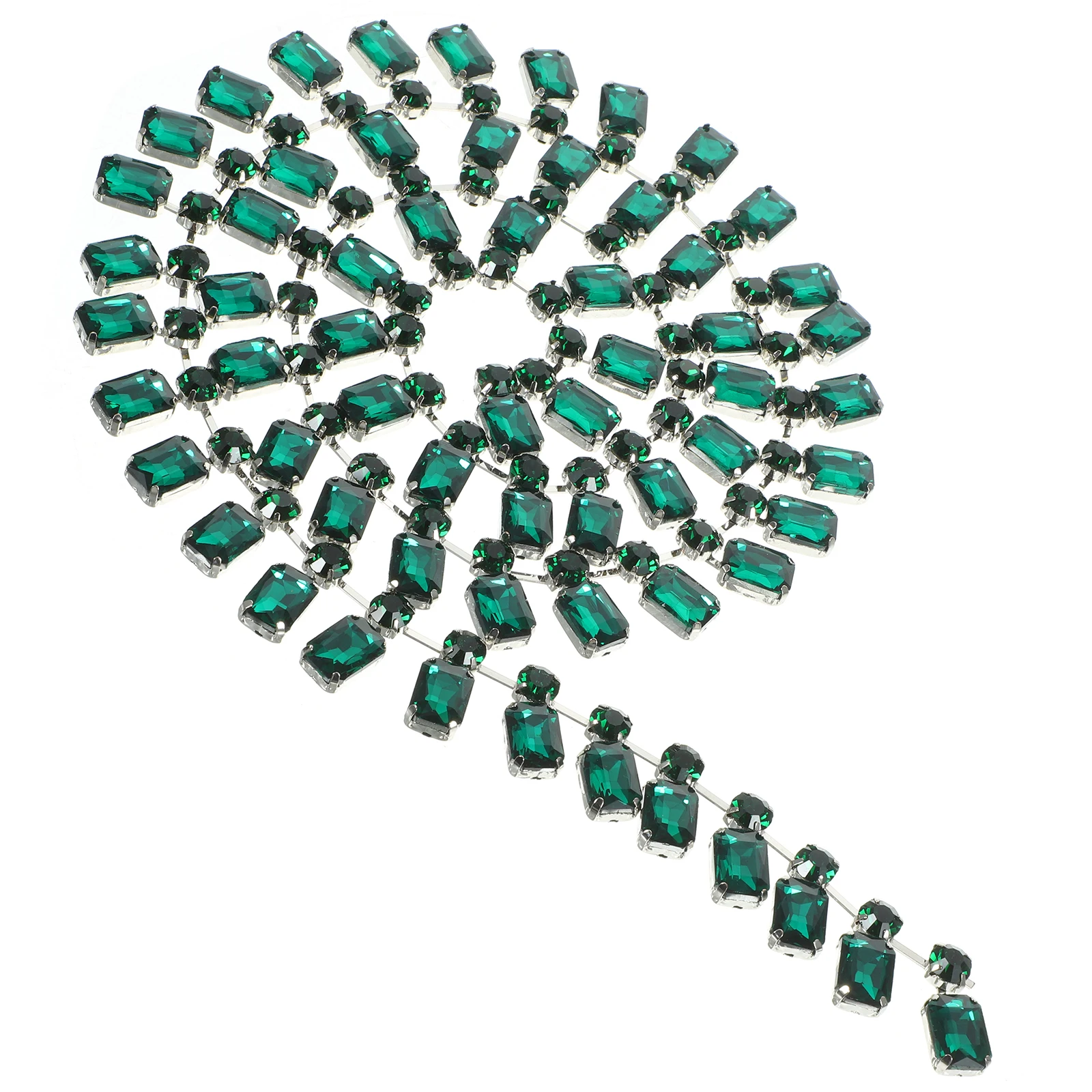 

Rectangular Tassel Glass Diamond Chain Collar Decoration Shoe Charms for Chains Skirt Shoes Alloy Accessory