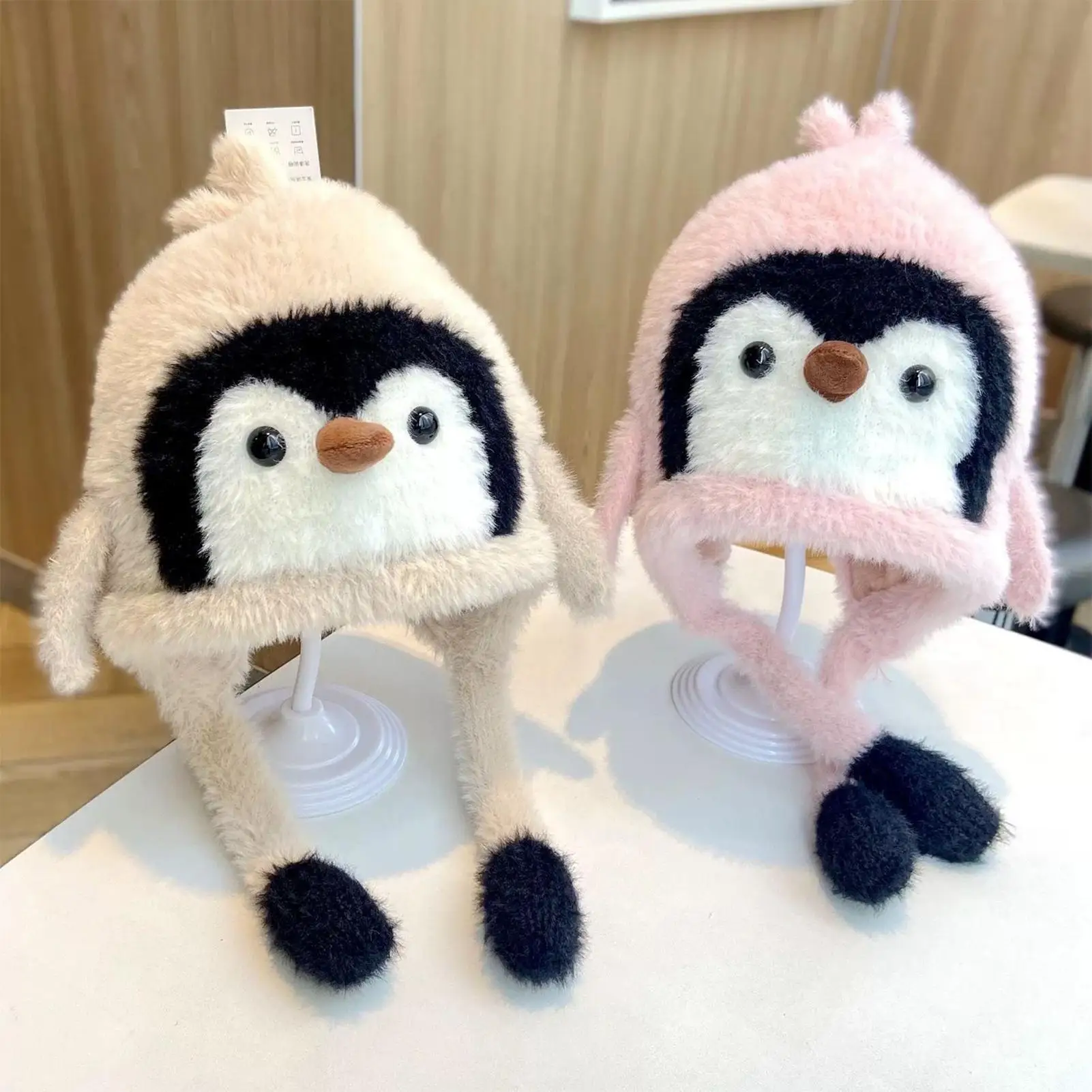 

Animal Hat Penguin Costume Beanie Winter Hat With Ear Flaps For Girls Boys Kids Vacation Fishing Camping