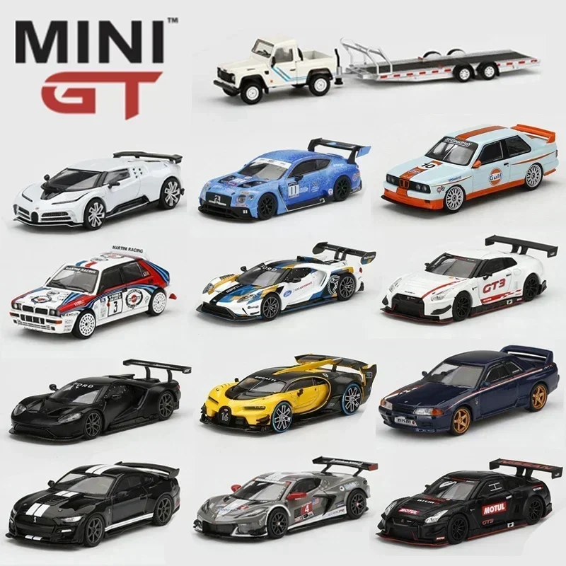 MINI GT 1:64  Bentley Nissan Lancia Ford Diecast Diorama Car Model Toys Simulation Miniature Car Model Collection Adornment Toy