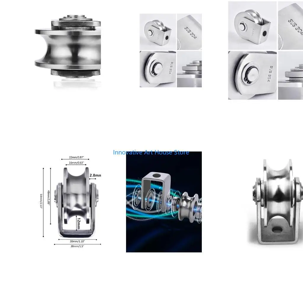 e1pc-polia-duravel-rolamento-suave-u-sulco-roda-polia-54mm-altura-instalacao-22mm-espessura-da-roda-polia-forma-u