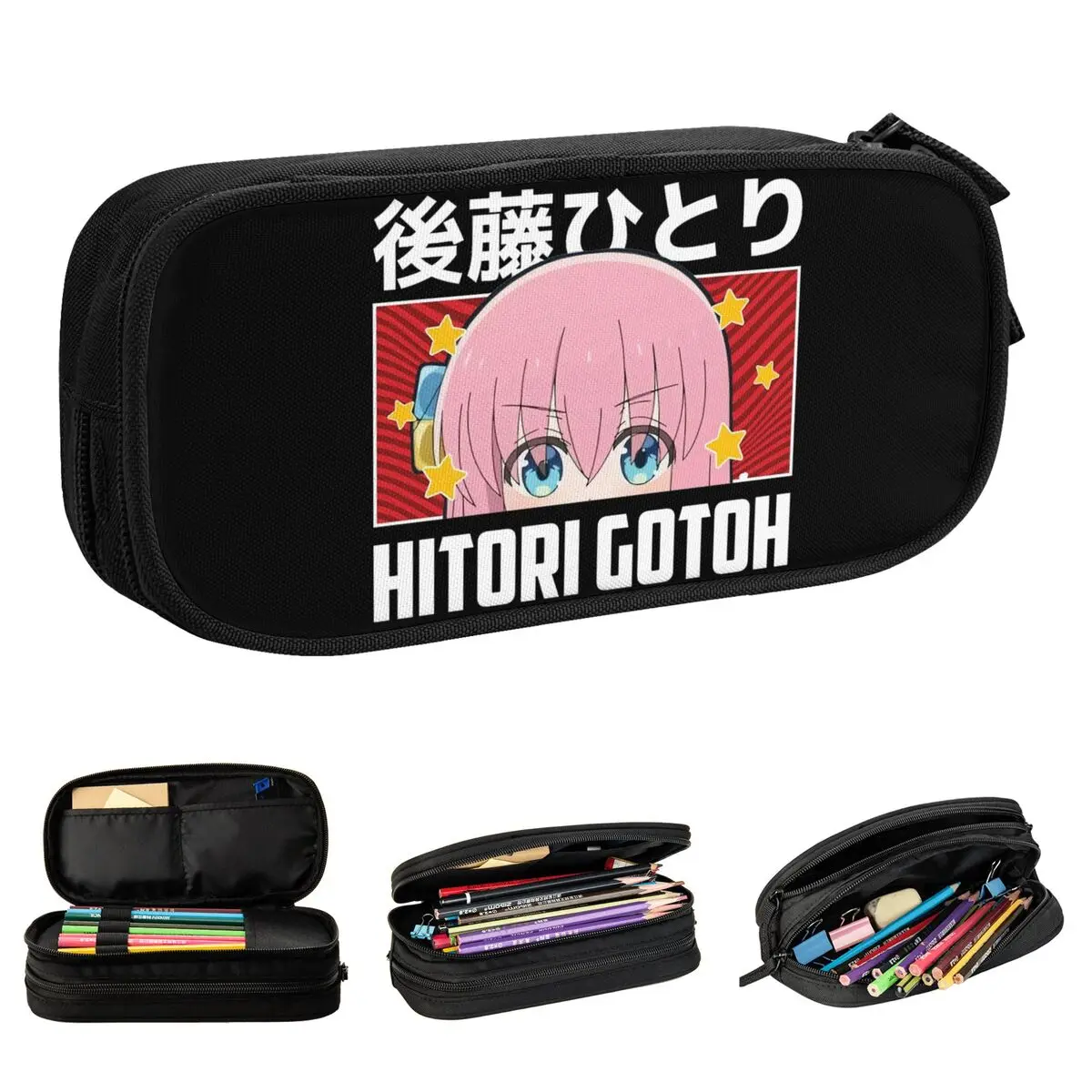 Creative Bocchi The Rock Peeker Pencil Case Anime Pencilcases Pen Box for Student Large Storage Bags School Gift Stationery