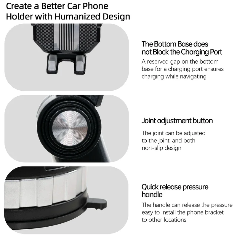 Support de téléphone portable universel pour pare-brise, support de tableau Prada, support de téléphone portable, support de voiture, support de coffre, support d'invite GPS, support de pare-brise, 514-plus, rotation à 360 °