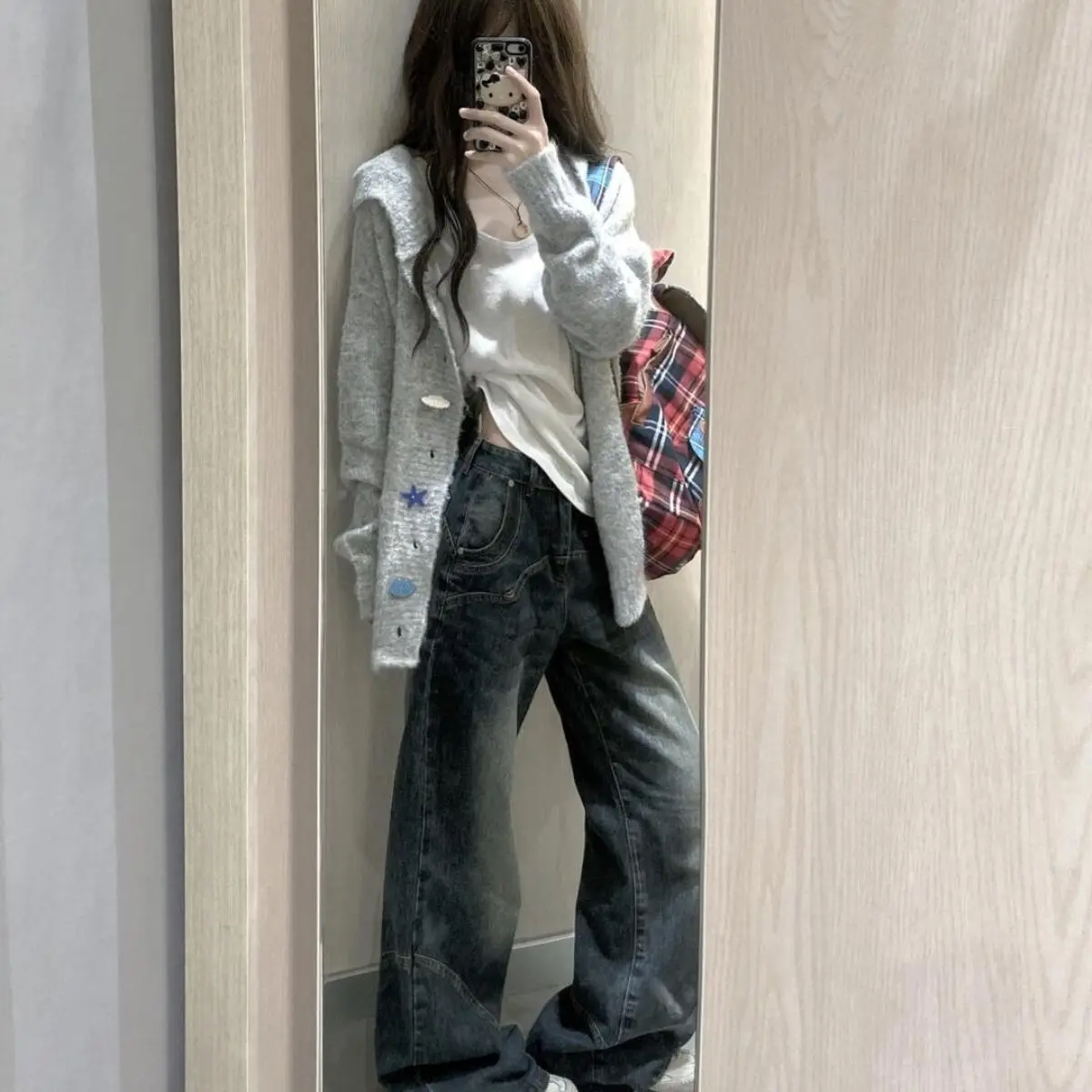 

ay Open Cardigan Sweater Women's Loose Knitted Hat Autumn Winter New Sle Lazy High-End Feelings Korean Sle Street Faion