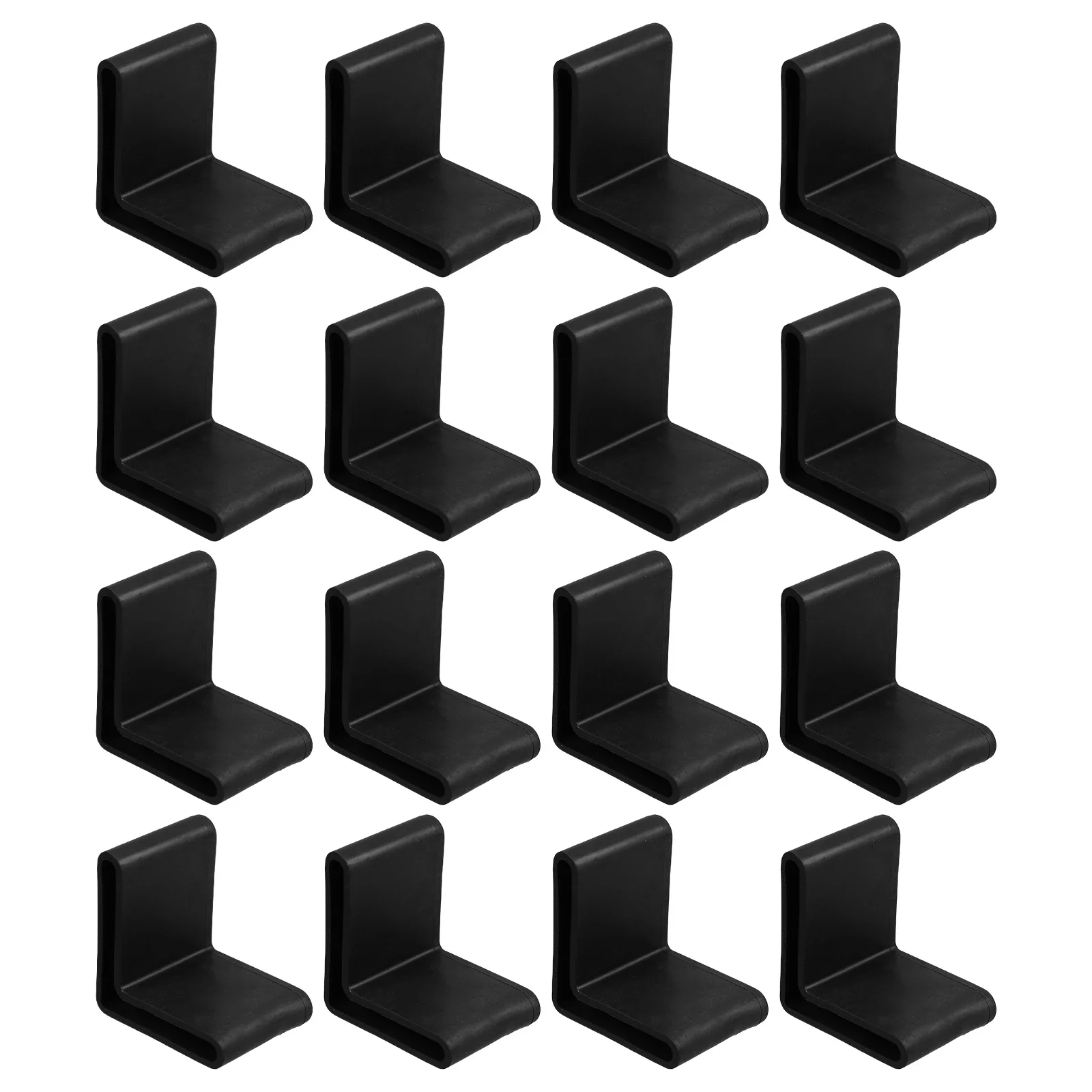 

20pcs Angle Covers Shelf Caps Black PVC Furniture Iron Foot Pads Feet Desk Stool Rack Wire Protector Guard Bed Frame