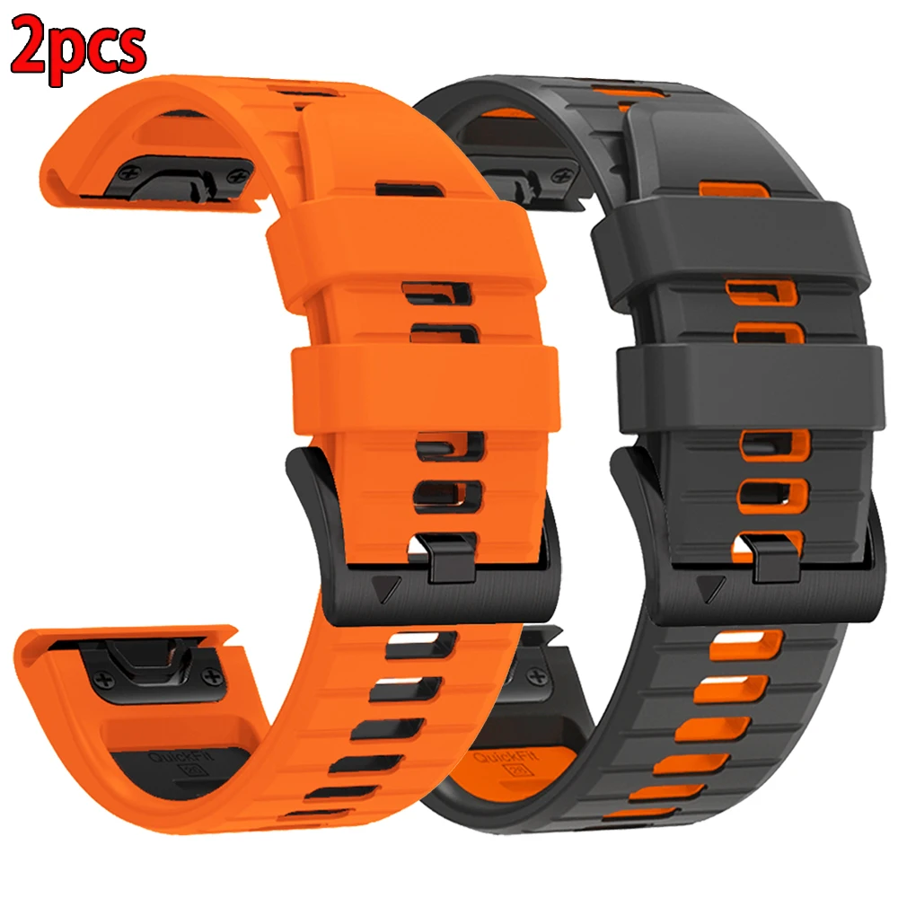 2 Stück 26 mm 22 mm Silikon-Uhrenarmband für Garmin Fenix E 8 8Pro 7 7X 6 6X 5 5X Plus/Enduro 3/instinct 3 2X QuickFit Bands Armband