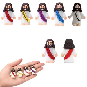 50 buah Miniatur Patung Yesus Meja PVC Figur Religius Natal Paskah Dekorasi Hadiah Pesta Halloween 8 patung natal miniatur penjualan terbaik - №