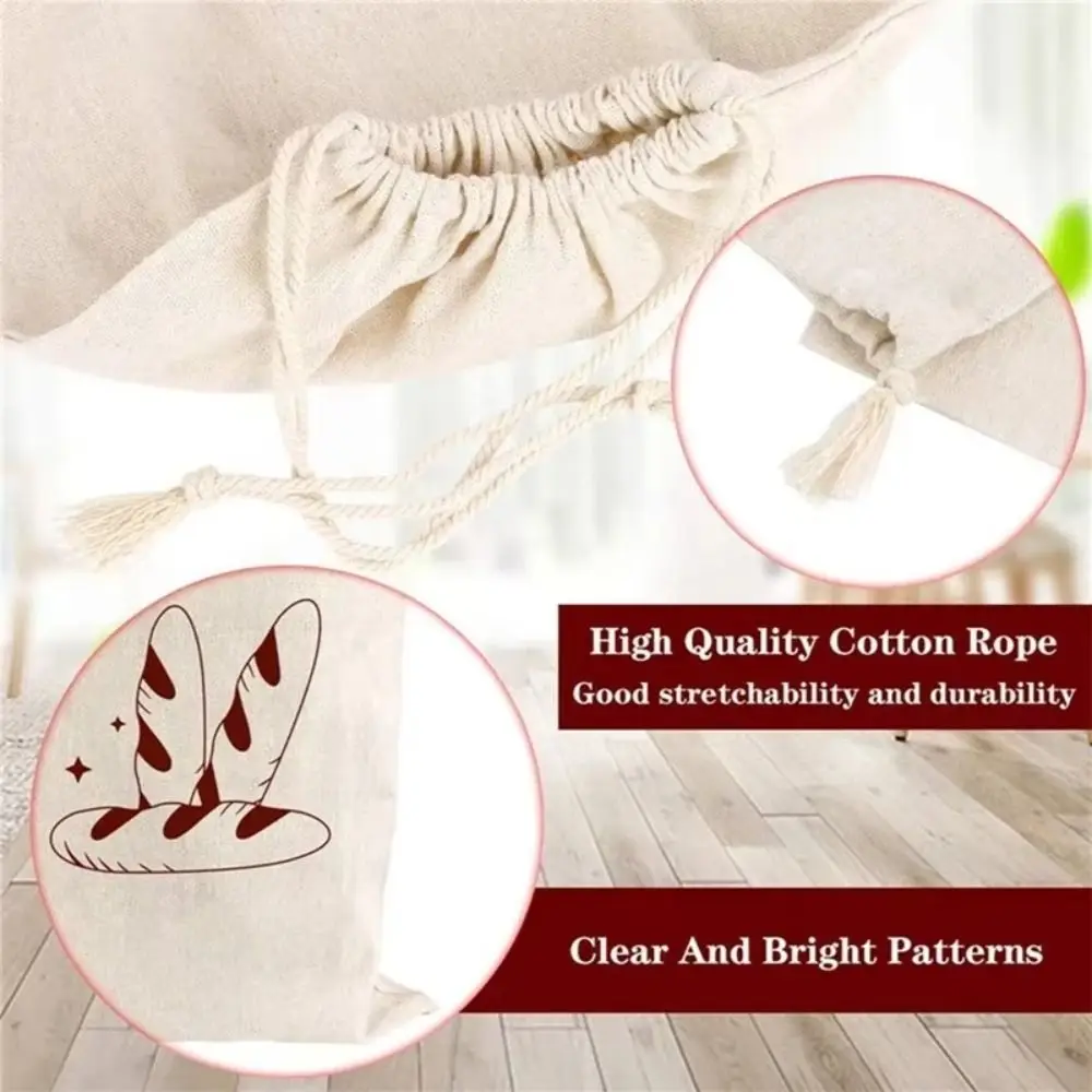 

Reusable Linen Bread Bag Washable Oxford Cloth Bread Storage Bags Large Drawstring Bread Storage Homemade Linen Bags