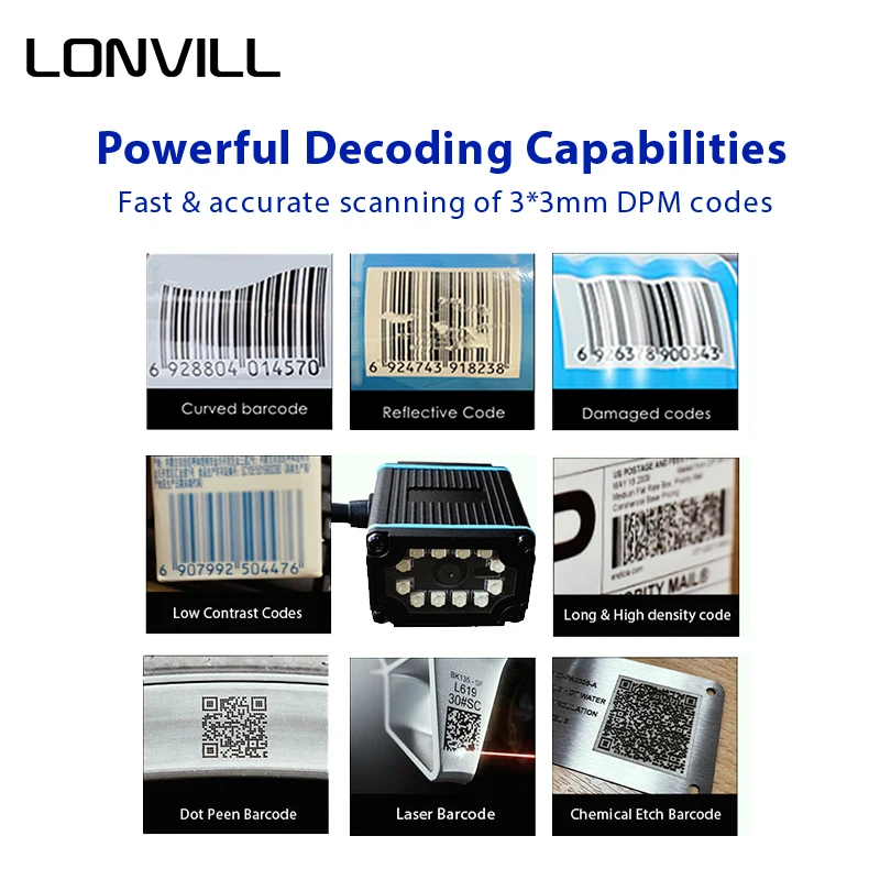 LONVILL Long Range Barcode Scanner Barcode Reader For Sale,1d 2d Barcode Scanner With RS232 USB TTL