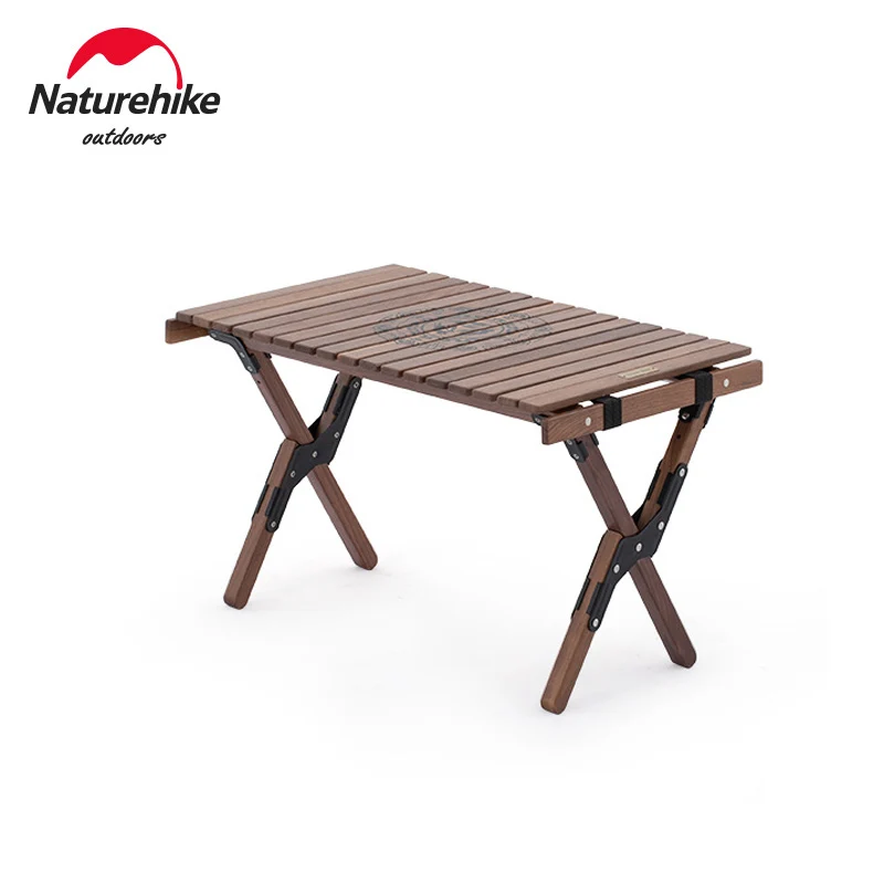 Naturehike Outdoor Solid Wood Folding Table FAS Black Walnut Wood Portable Camping Omelet Table 2 Sizes Travel Picnics Furniture