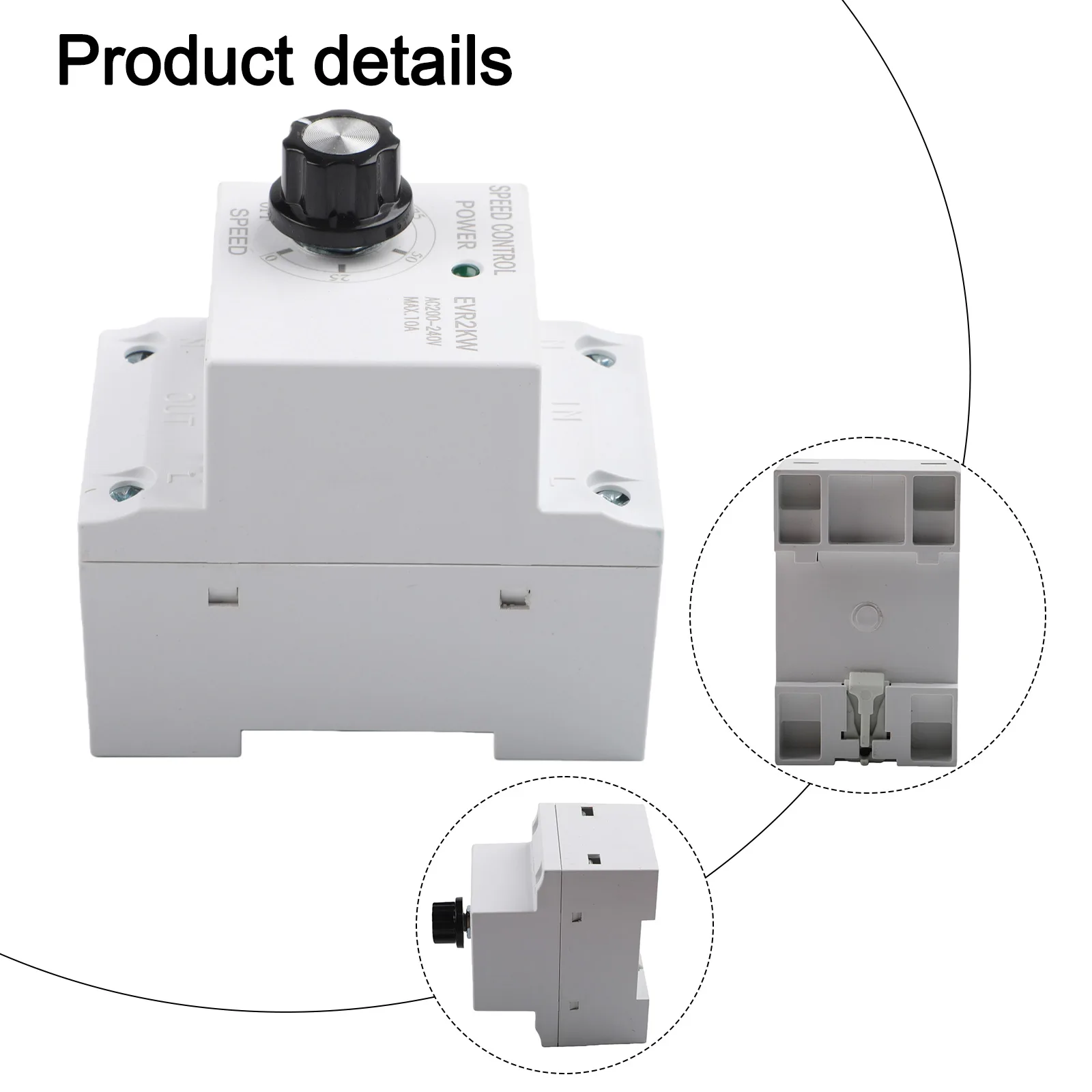 220V 10A Electronic Voltage Regulator with Phase Angle Control for Fan Speed and Motor Speed Management DIN Rail Mount