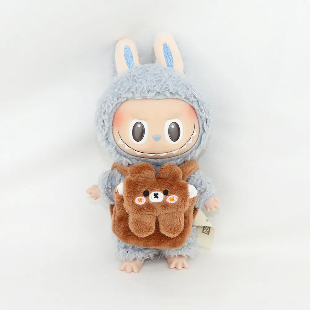 Labubu Clothes Outfit Accessories for Korea Kpop EXO 17cm Labubu V2 V1 Plush Idol Doll's Clothing Backpack Doll Accessories