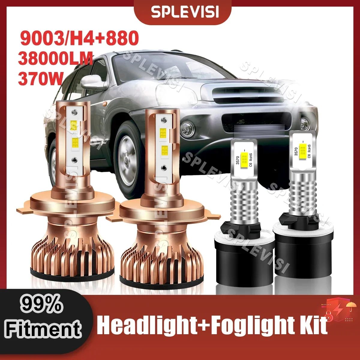 

Auto Lamp Light H4/9003 880 LED Headlight High Low Beam Foglamp CSP Bulb For Hyundai Santa Fe 2002-2006 2002 2003 2004 2005 2006