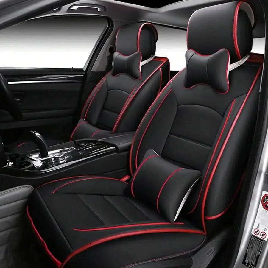Airbag Compatible Universal Car Seat Covers With Waist Pads Headrests All Season For Car SUV Van Truck