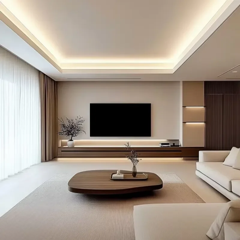 Custom Modern Adjustable Durable Wooden TV Stand with Storage and Eco-Friendly Design for Living Room Dining Hotel & Mall Use
